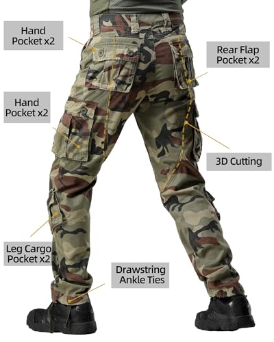 Men's Fleece Lined Outdoor Hiking Cargo Work Pants Casual Ski Ripstop