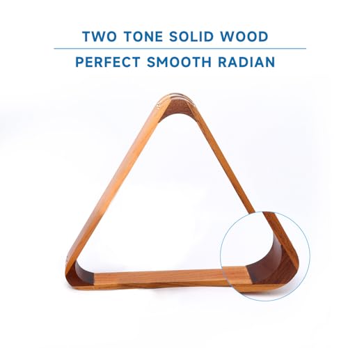 Solid Wood Pool Ball Rack - 2-Tone Oak 8-Ball Triangle