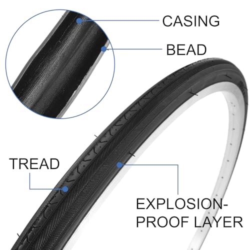 27x1.25 Foldable Bicycle Tire with Tube AV Schrader Valve – 2 Pack, RUTU