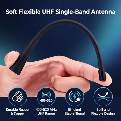SMA Male UHF Antenna for Two-Way Radios - 400-520 MHz