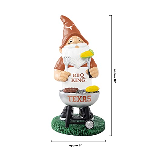 NCAA College Team Logo Grill Gnome Statue - Texas Longhorns, 10"