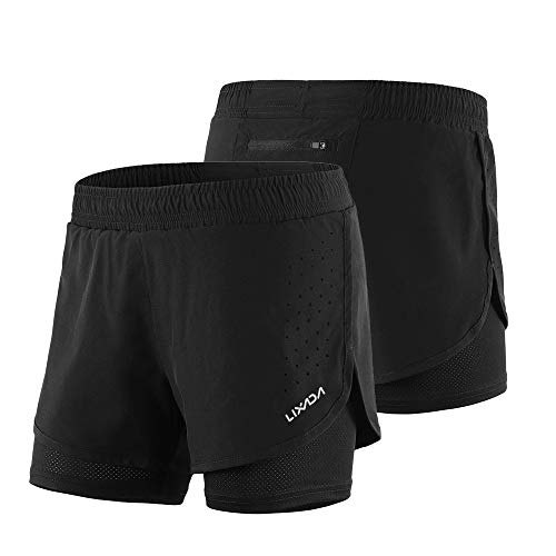 Women's 2-in-1 Running Shorts - Black, Small