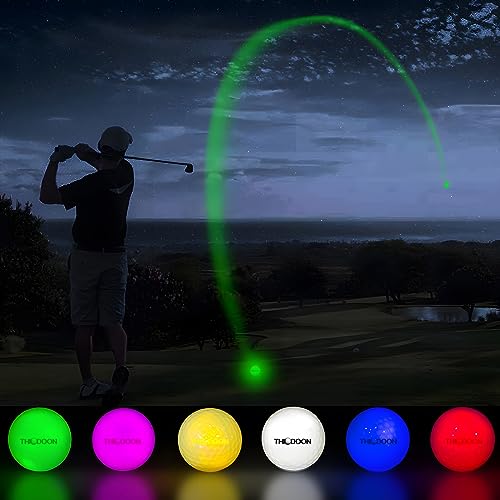 Glow in The Dark Golf Balls - LED Night Golf Balls 6 Pack - Upgraded