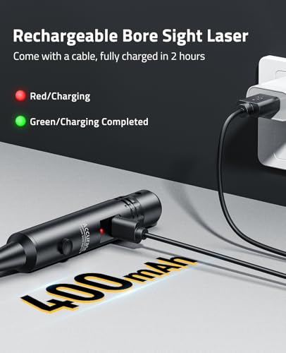 Rechargeable Bore Sight Laser Kit with 64 Adapters - Green Laser