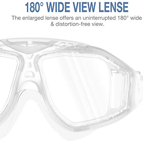 OutdoorMaster Wide View Swim Mask for Adults, Anti-Fog & UV Protection