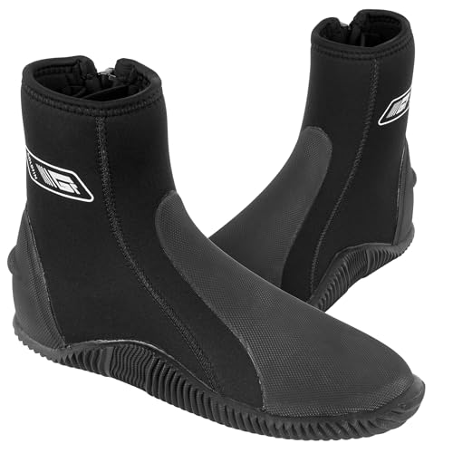 GoldFin Diving Boots 3mm/5mm Black US Man 10, US Lady 11