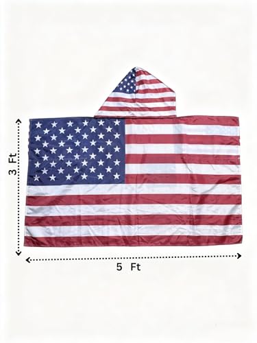 Patriotic Soccer Fan Essentials Kit - American Flag Cape & Waterproof Tattoos - Mixcolor-04