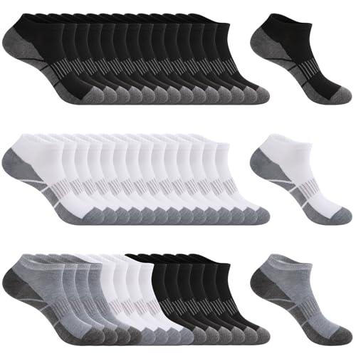 COOVAN Mens 14 Pack Ankle Socks， Low Cut Thin Comfort Breathable
