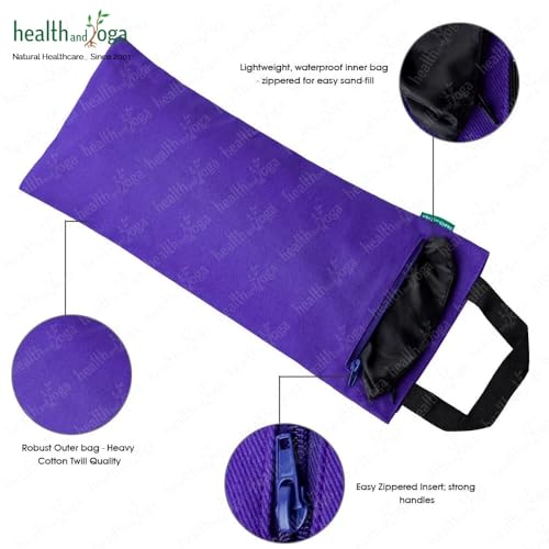 Yoga Sand Bags - Double Weight Bag with Waterproof Inner - Blue