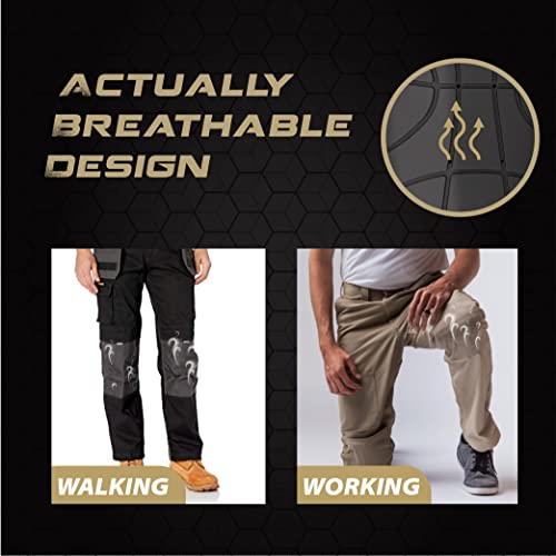 Hmyl Easy 1 Pair Breathable Knee Pad Inserts for Work Pants 11.5''×7.9''×0.45''