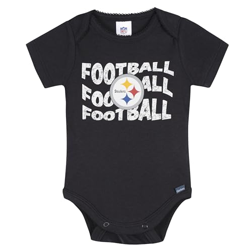 NFL Baby Girls 3-Pack Long Sleeve Bodysuits for Comfort