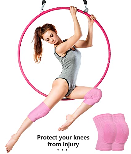 Eurzom 3 Pairs Dance Knee Pads for Women M Black Skin Pink