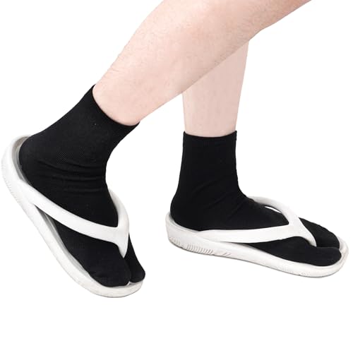 6 Pairs Cotton Tabi Split Toe Flip Flop Socks - Unisex