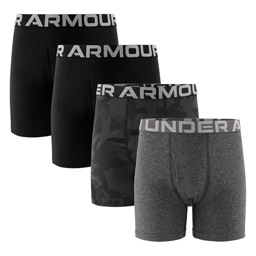 Under Armour Boys' Multipack Performance Cotton Boxerjock Briefs Large Black/Gray Camo