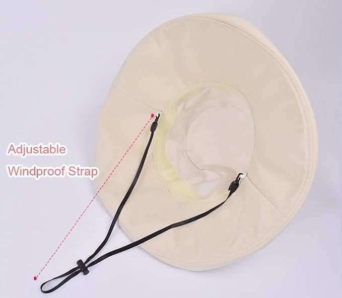 UV Protection Women's Sun Hat - Reversible Beige Bucket Hat