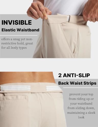 Zooxing Men's Golf Pants Lightweight Quick-Dry Anti-Slip 34W x 30L Khaki