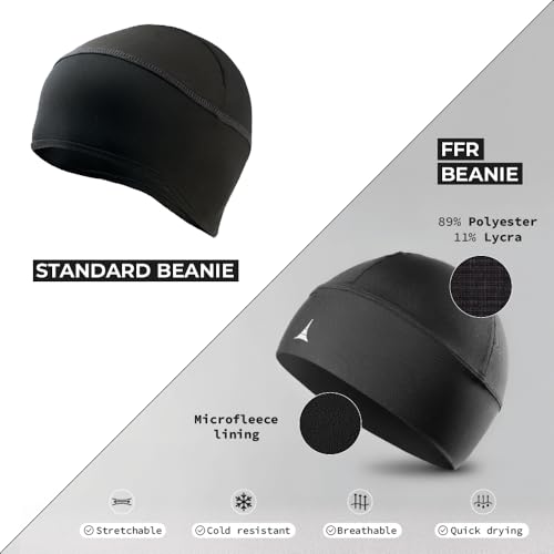 French Fitness Revolution Skull Cap Helmet Liner 2-Pack Black Running Beanies - Thermal & Moisture Wicking