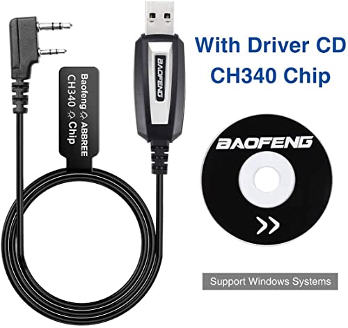USB Programming Cable with CH340 Chip for Baofeng Radios - Black