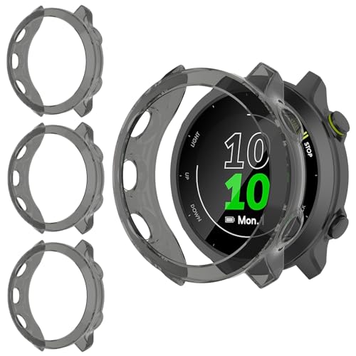 Kimiyaki 3 Pack TPU Screen Protector Case for Garmin Forerunner 55/158 – Black