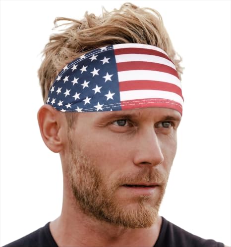 Sweat-Wicking Headband for Men & Women - USA Flag
