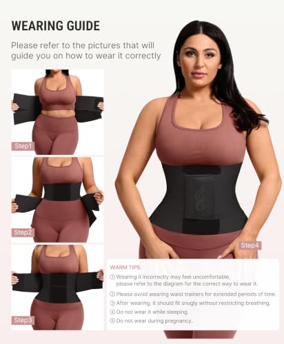 Waist Trimmer Belt - Medium Black, Breathable Compression Body Shaper