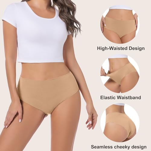Jasmolly Camel Proof Seamless Cheeky Women's Underwear 3 Pack Medium Multicolor