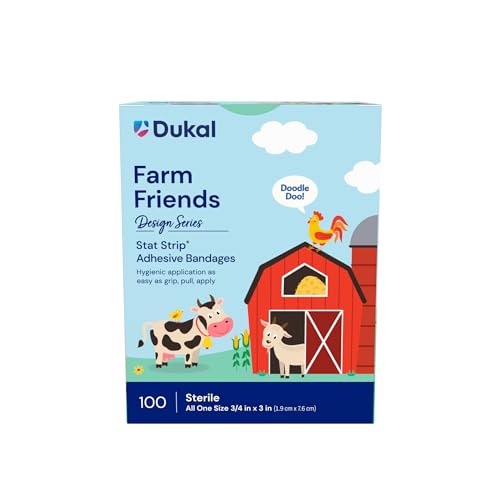 Farm Friends Adhesive Bandages with Stat Strip - 3/4" x 3"