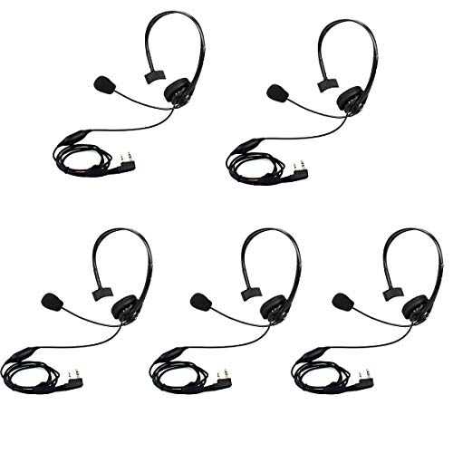 Retevis Overhead Walkie Talkie Headset with Adjustable Boom Mic for RT22/RT68/RT21/H777