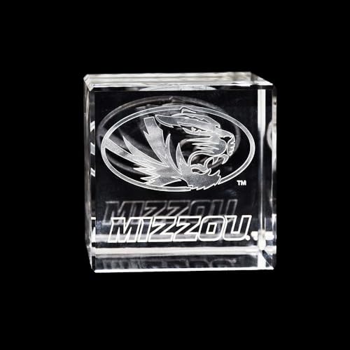 University of Missouri Crystal Cube - Laser-Engraved Glass Decor