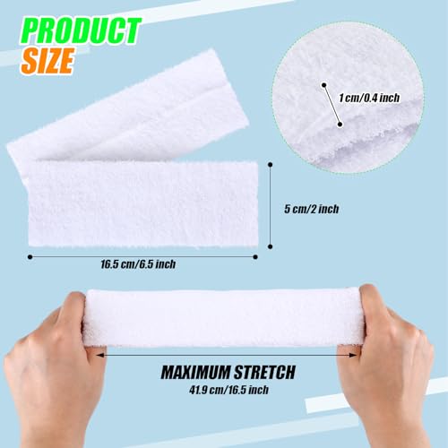 Sports Sweatbands - 42 Pcs Cotton Terry Headband Set for Kids - White