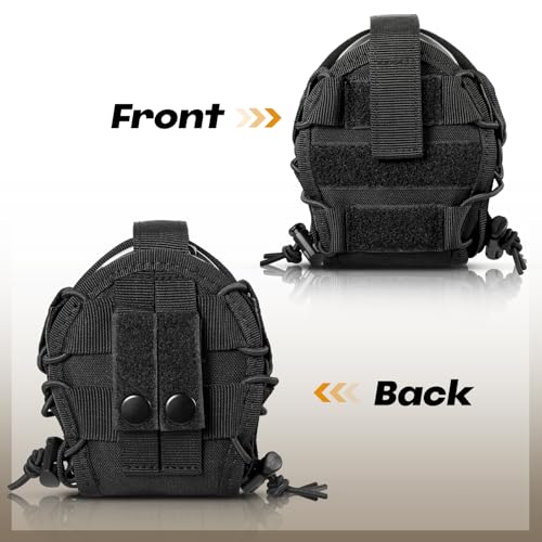 LarKoo Black Double Handcuff Holster Pouch for Duty Belt & Molle Tactical Vest