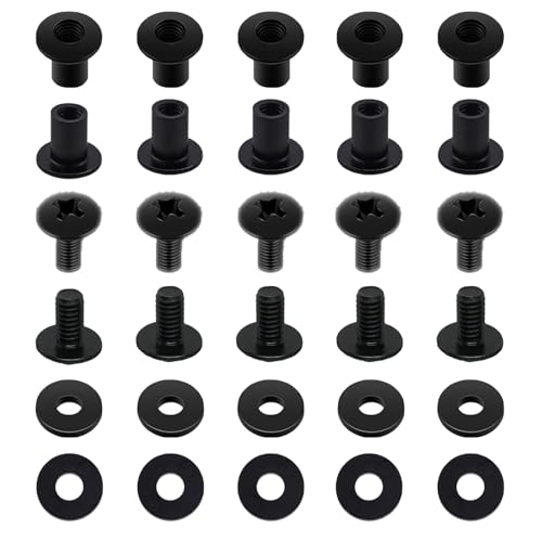 Black Chicago Screws 1/4 Inch - 10 Pack Holster & Sheath Fastener Kit
