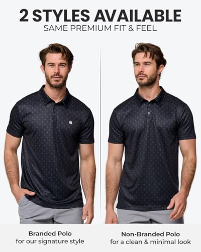 Into the AM Dri-Fit Polo Shirt for Men, Black, Large, Moisture-Wicking Quick-Dry Polo