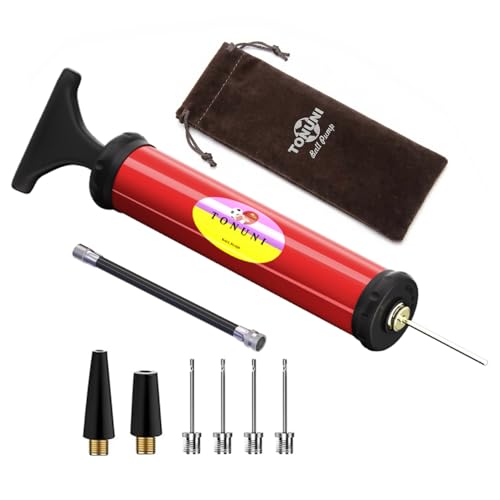 Portable Hand Air Pump Kit for Sports Balls & Inflatables - Red