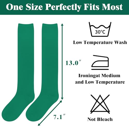 Knee High Socks for Women - Cotton Athletic Tube Socks - Grass Green - One Size
