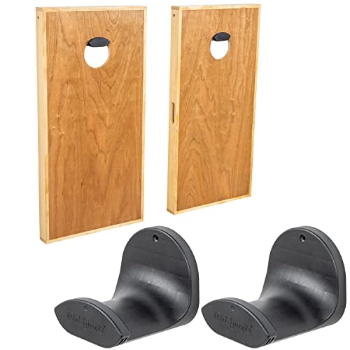 GoSports Wall Mounted Cornhole Board Hangers Set of 2 with Bean Bag Tote