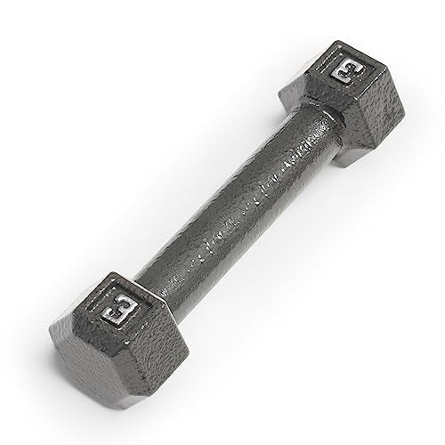 3 lb Cast Iron Hex Dumbbell - Individual Weight for Full Body Workout