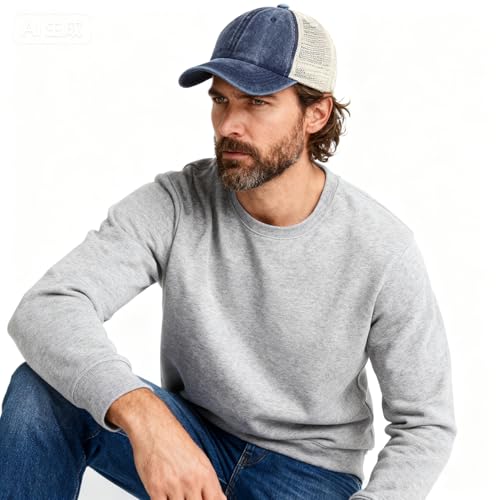 FWMhat 3-Pack Mesh Baseball Cap - Vintage Washed Distressed Trucker Hats