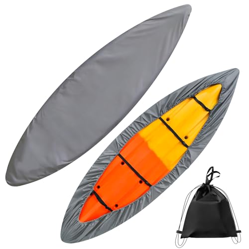 420D Waterproof Kayak Cover with UV Protection for Outdoor Storage - Fits 11.8-13ft Canoes & Fishing Boats