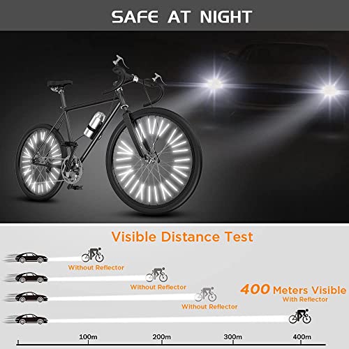 48 Pcs Bike Spoke Reflectors - 360° Visibility Safety Clips