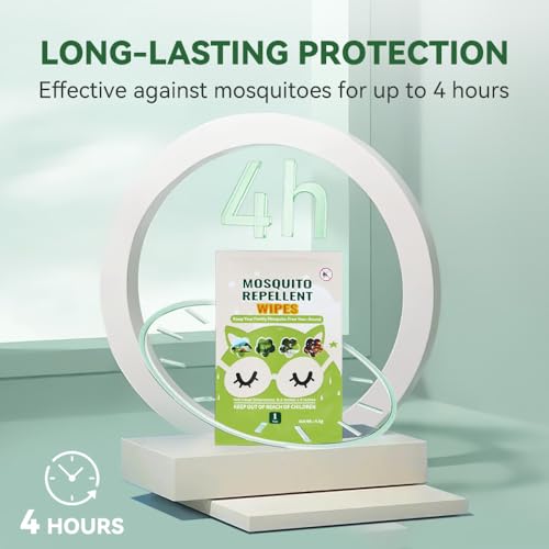 60 PCS Natural Mosquito Repellent Wipes – Individually Wrapped, Safe & Long-Lasting Outdoor Insect Protection