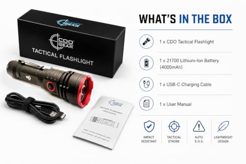 Tactical Flashlight with Power Bank - 2000 Lumens, Waterproof