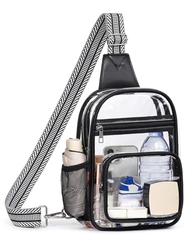 Clear Stadium Bag with Water Bottle Holder - Crossbody Purse
