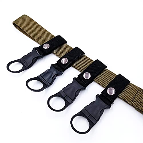 Portable Water Bottle Clip Holder - 4PCS Nylon Keychain - Black