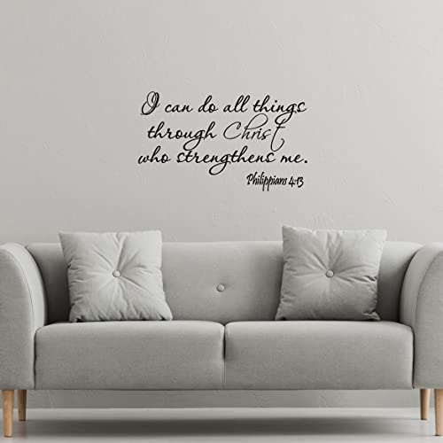 I Can Do All Things Through Christ Who Strengthens Me Philippians 4:13 Wall Decal Bible Scripture Christian Wall Art Quote Lettering