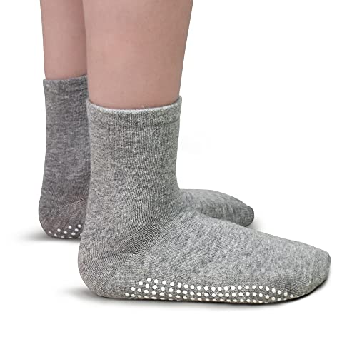 Toddler Socks with Grippers for Boys Girls 15 Pairs - Black/Grey, 5-7 Years
