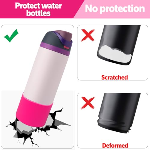 Silicone Water Bottle Boot - 14/16oz Pink Anti-Slip Protector