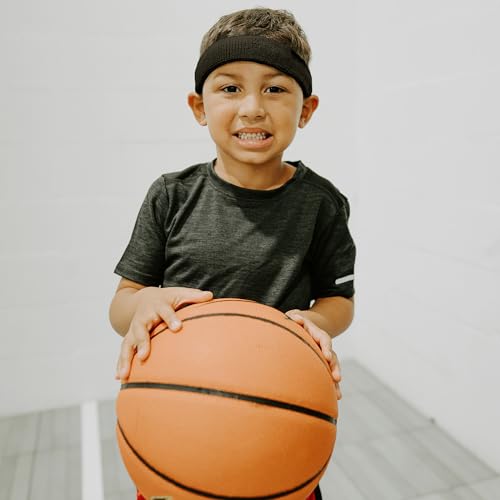 Kids Non-Slip Sweatband Headband - Lightweight Black for Sports