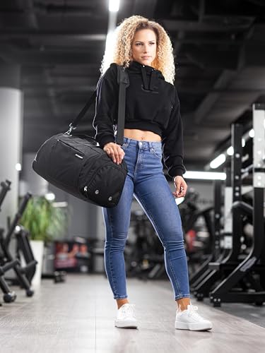 Gym Bag with Shoe & Wet Compartment - Duffle Bag for Travel & Fitness