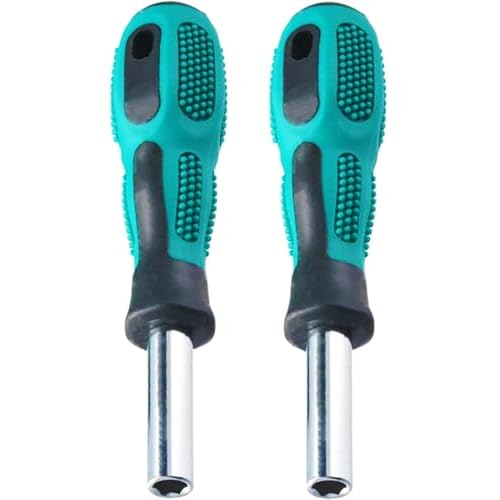 Bit Driver Handle,2 Pieces 1/4 inch Bit Driver Magnetic Screwdriver Bit Holder,6.35mm Hex 110mm Long Mini Short Strong Bit Holder Extension with Non-slip Handle Nut Driver